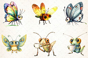 Cute Funny Cartoon Insects Clipart, an Illustration by DreamCafeArt (Thumbnail 3 of 5)