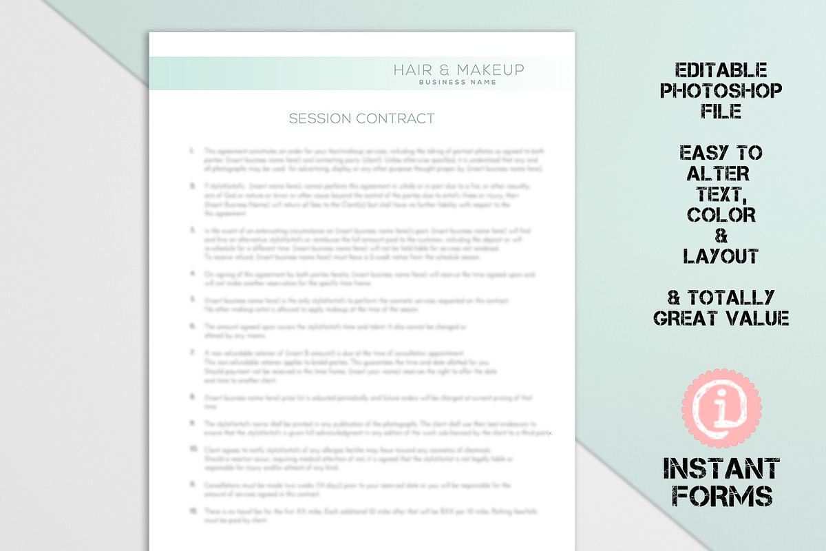 Hair Stylist and Makeup Artist Forms, a Stationery Template by InstantForms (Photo 1 of 3)