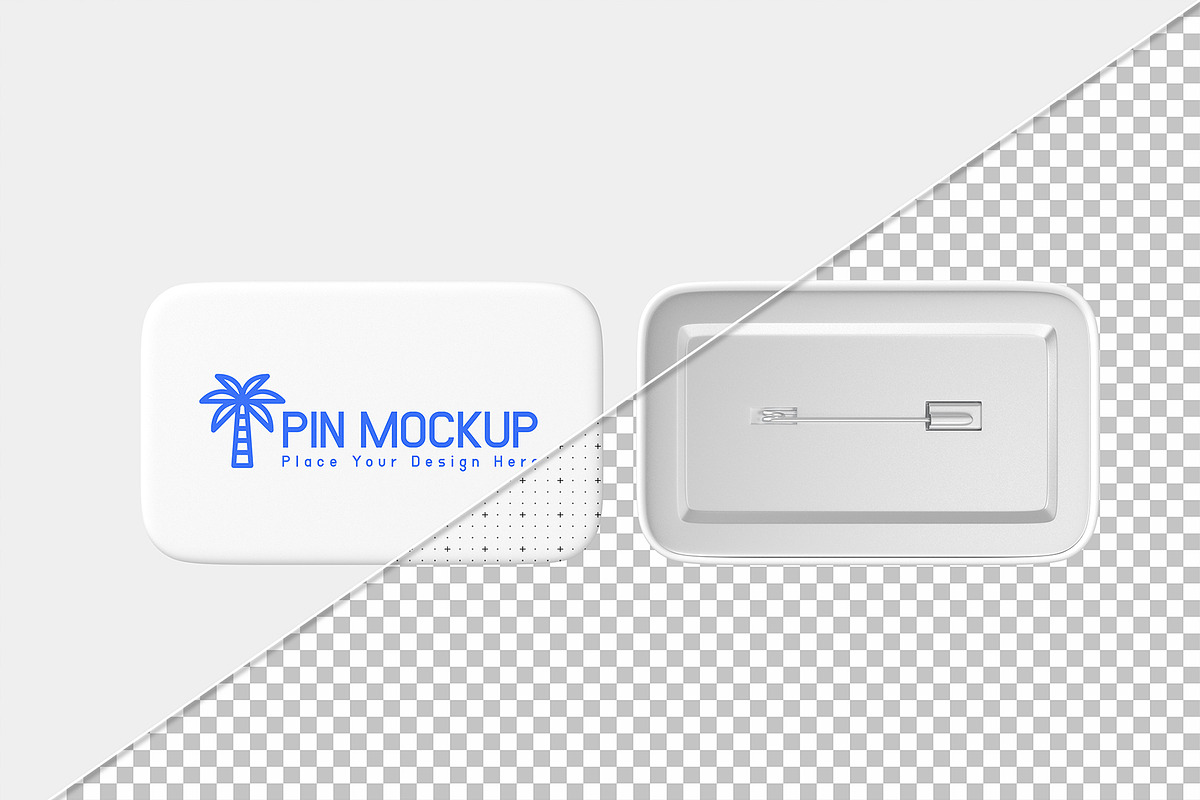 Rectangle Badge Pin Mockup PSD, a Merchandise Mockup by graphypix (Photo 3 of 4)