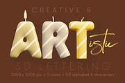 Birthday Candle - 3D Lettering, a Graphic by MIIM (Thumbnail 4 of 8)