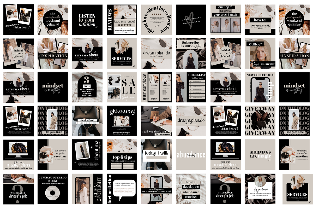 400 Canva Instagram Templates, a Social Media Template by Oh So Social Boutique (Photo 2 of 9)