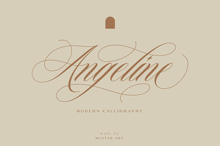 Angeline | Modern Calligraphy, a Script Font by Muntab_Art