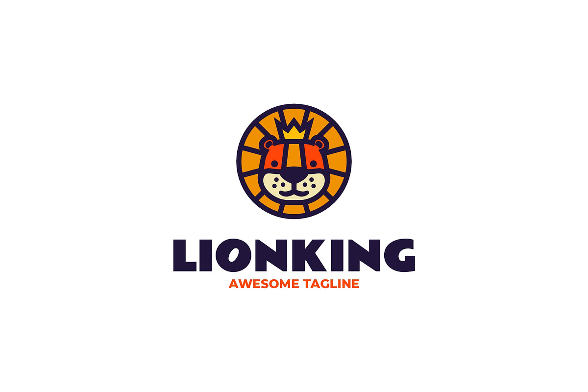 Lion King Simple Mascot Logo, a Branding & Logo Template by Artnivora.Std