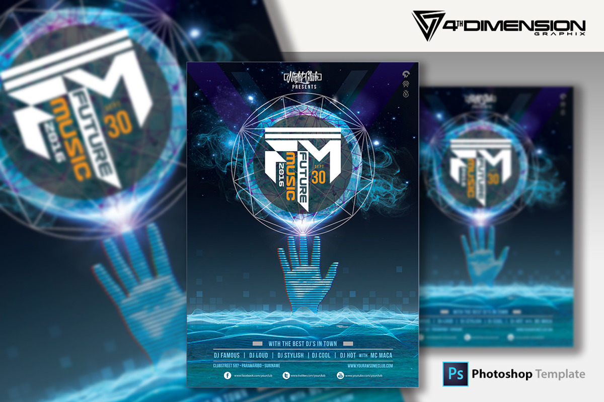 Future Music A4 Flyer Template, a Flyer Template by Ravi Rajcoomar (Photo 1 of 3)