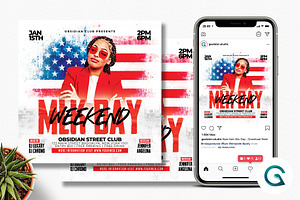 MLK Day Weekend Flyer, a Flyer Template by Geelator Studio