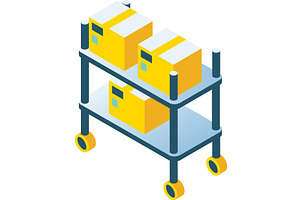 Warehouse rack icon, vector box, an Object Illustration by SiberianArt