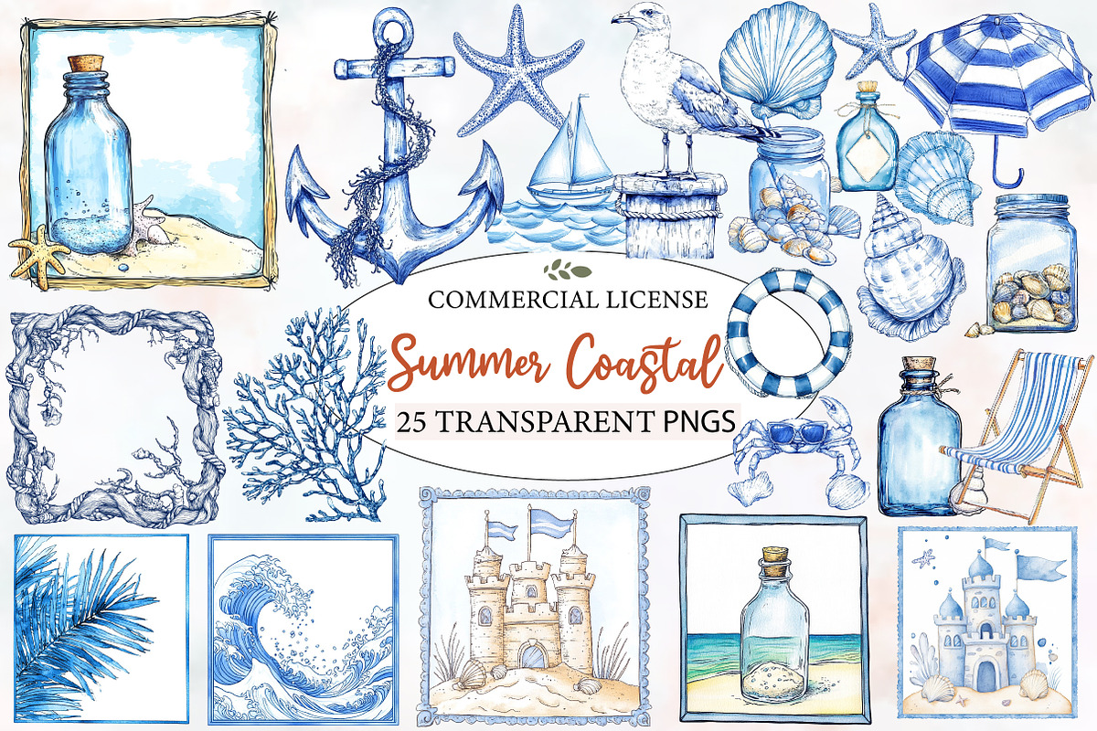 Summer Coastal Sublimation Clipart, an Illustration by Designworld (Photo 1 of 5)
