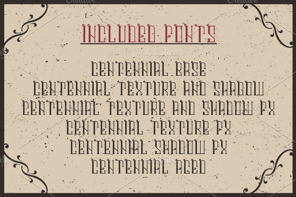 Centennial label font preview 5