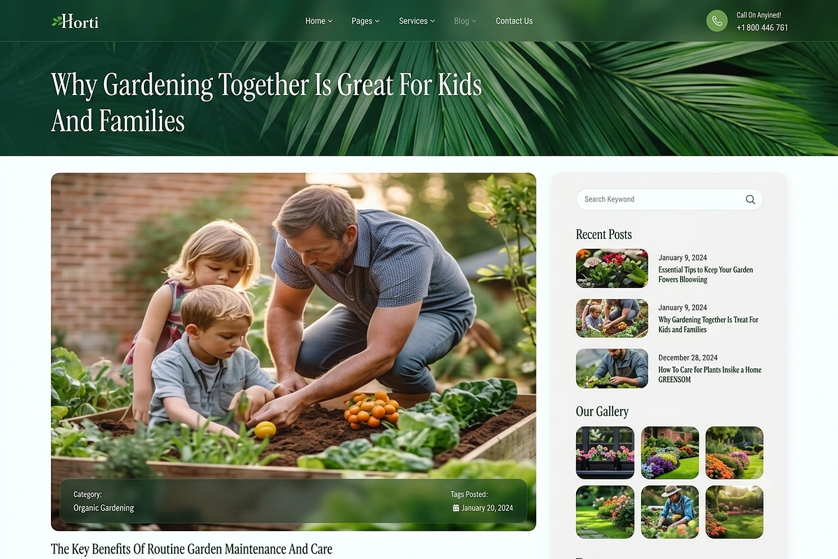 Horti - Gardening Wordpress Theme, a WordPress Template by ThemesRain (Photo 3 of 3)