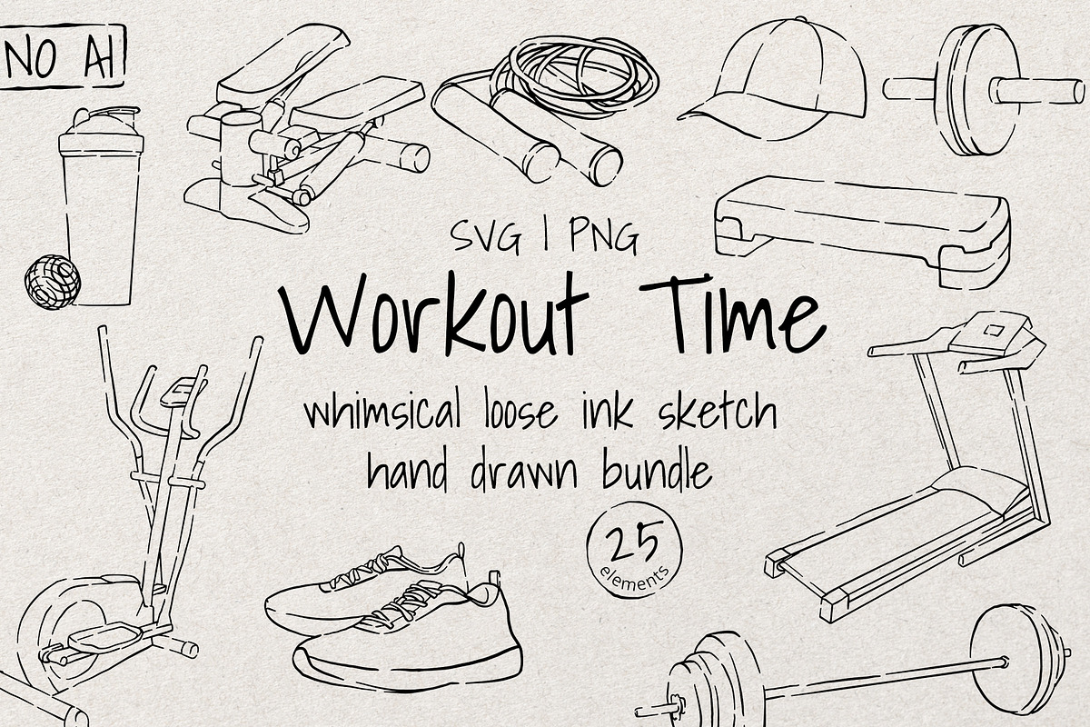 Workout Time | Whimsical Sketch Set, a Sport Illustration by Artalia (Photo 1 of 4)