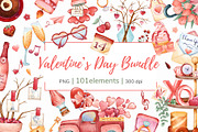 Cute Valentines day Clipart PNG, a Seasonal Illustration by Mespilia (Thumbnail 1 of 5)