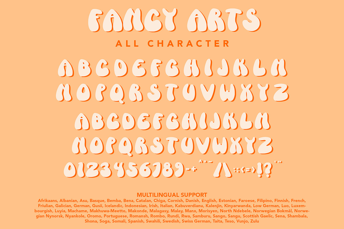 Fancy Arts - Groovy Retro Font, a Font by Arendxstudio (Photo 7 of 9)