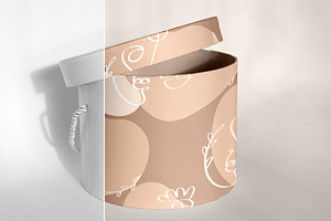 6 Mockups, Round Gift Box