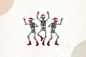 Christmas Dancing Skeleton Png, an Illustration by Watercolor design