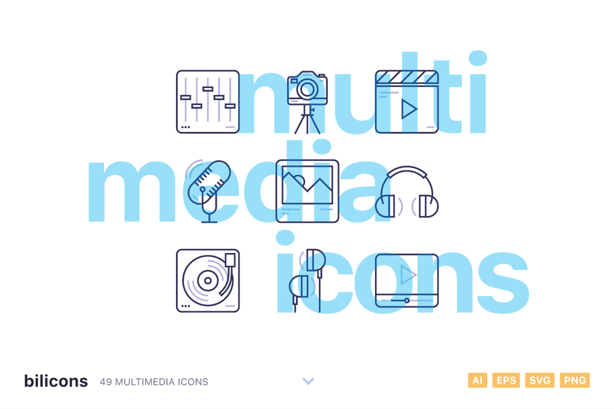 49 Multimedia Line Icons, an Outline Icon by Petr Knoll (Photo 1 of 4)