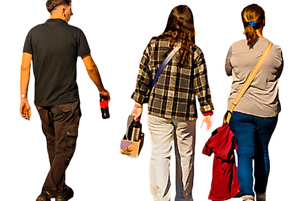 Women and man walking isolated photo, a Person Photo by DanFLCreativo