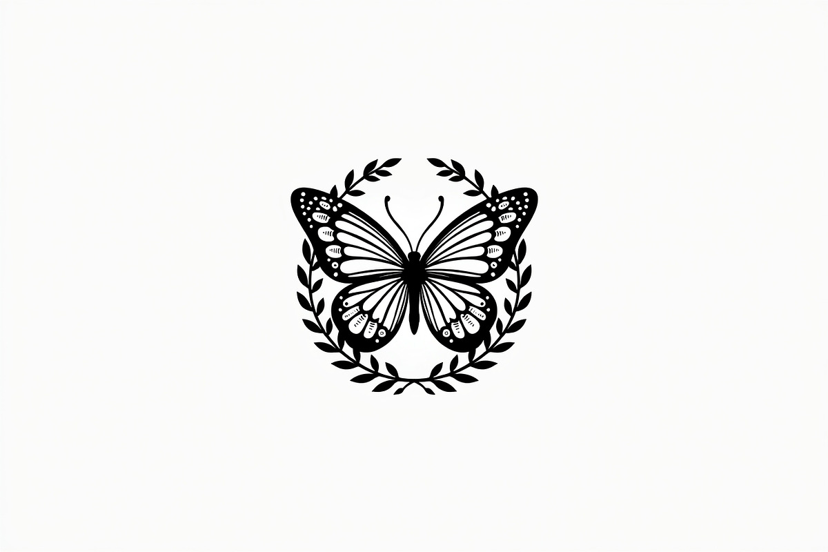 Rose Butterfly Wreath Silhouette —, an Illustration by Amazin_art (Photo 2 of 25)