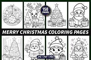 150 Merry Christmas Coloring Pages, a Seasonal Illustration by Coco Bloom