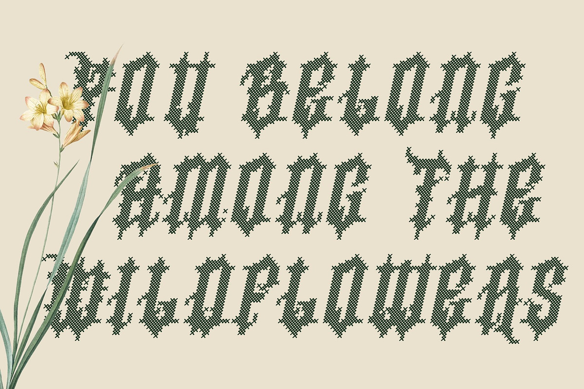CS Hastings Stitched, a Blackletter Font by Craft Supply Co. (Photo 4 of 8)