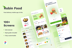 Robin Food-Food delivery app UI kits