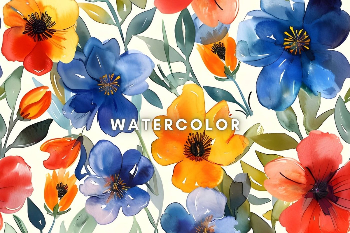 SUMMER FLOWERS SEAMLESS PATTERN, a Pattern Graphic by UniqueMe (Photo 9 of 11)