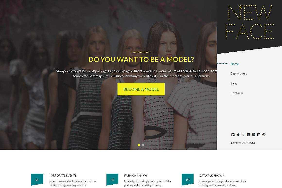 New Face Responsive One Page Theme, a HTML Template by IceTemplates