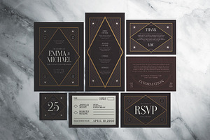 Red Gold Retro Vintage Invitation, an Invitation Template by The Good Store