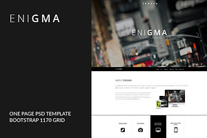 Enigma-One Page PSD Template