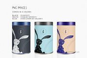 Linocut bunny rabbit vector clip art, a Graphic by Palette Pursuit (Thumbnail 4 of 7)