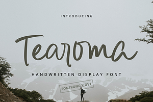 Tearoma - Handwritten Display Font, a Script Font by overlaytemplates