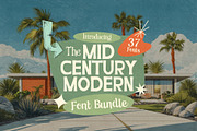 Mid Century Modern Font Bundle, a Sans Serif Font by HipFonts (Thumbnail 1 of 11)