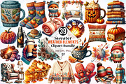 Sweater Weather Elements Clipart, a Seasonal Illustration by Canvas Craft (Thumbnail 1 of 6)