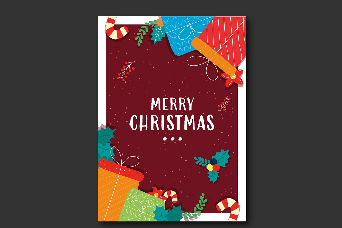 Christmas Greeting Cards Set, a Templates & Theme by studiogstock (Photo 3 of 4)