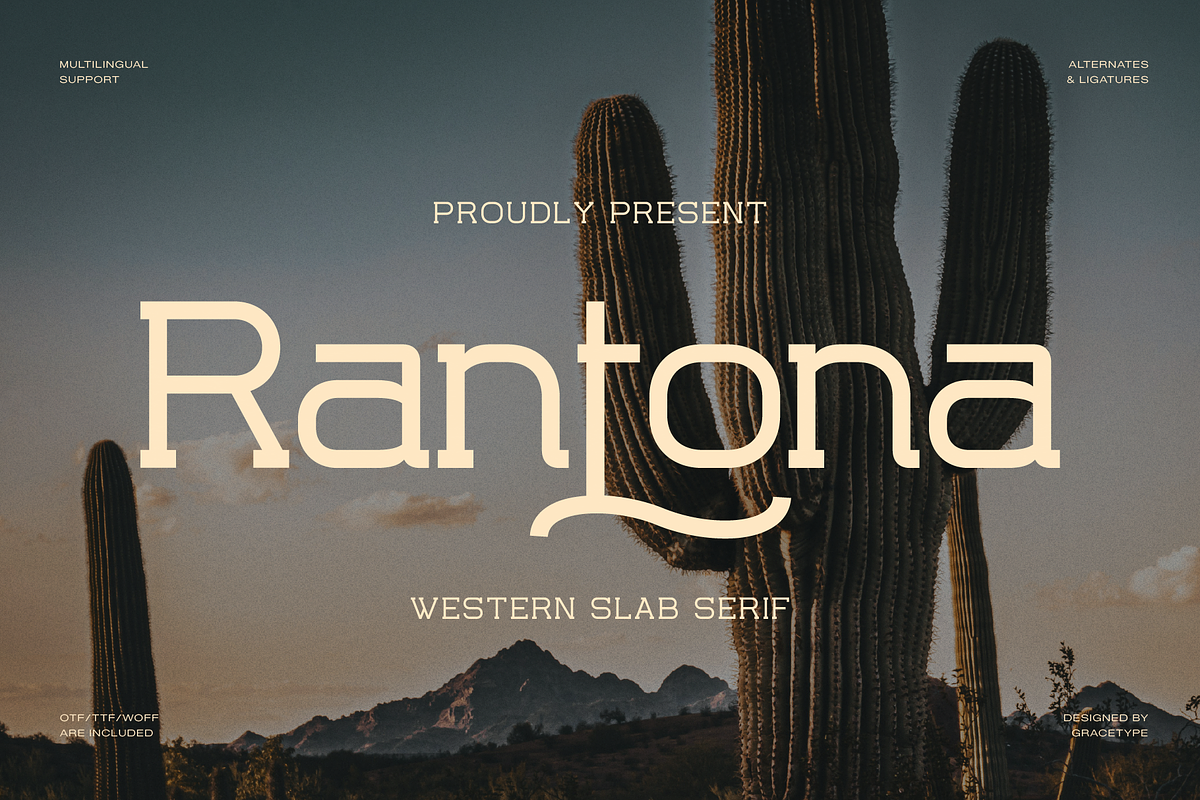 Rantona | Western Slab Serif, a Slab Serif Font by gracetype_studio (Photo 1 of 12)