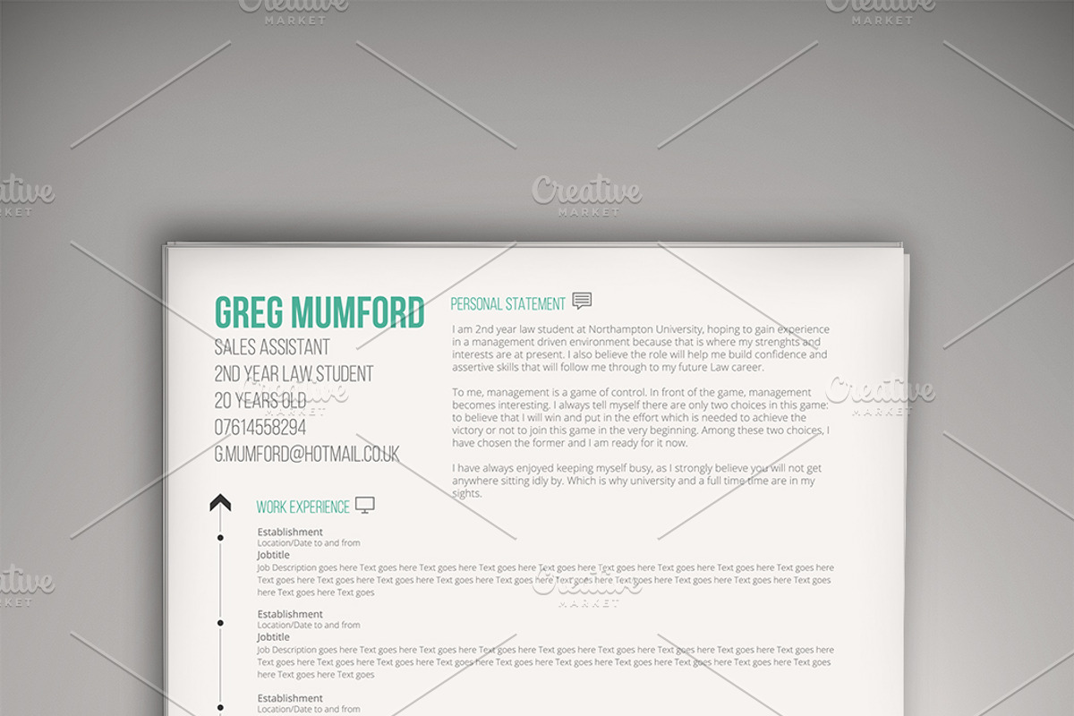 Midnight/Midday CV's, a Resume Template by Valeur Design (Photo 1 of 6)