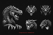 10 Bundle Dark Art Dragon Face, an Illustration by Morspective (Thumbnail 5 of 7)