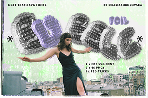 BUBBLE FOIL FONT DUET PNG