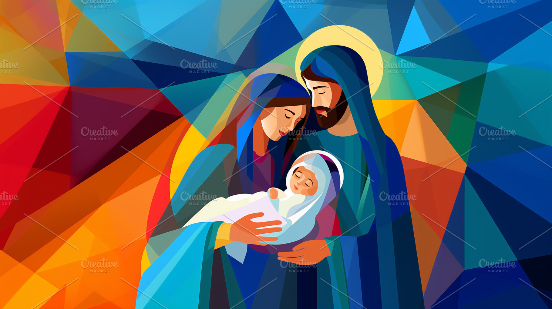Mary and Joseph and Baby Jesus, a Holiday Photo by Prixel Creative