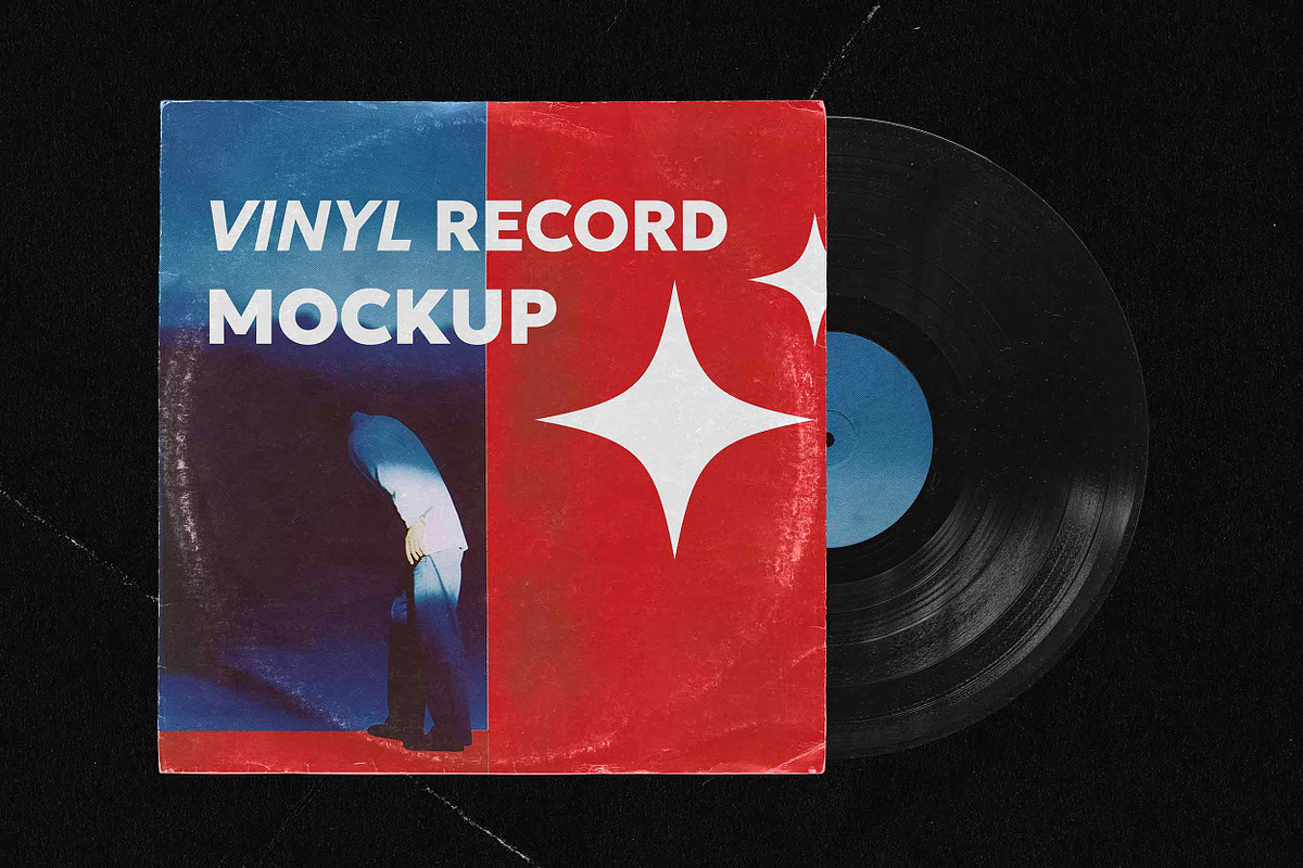 Vinyl Record Cover Mockup, a Packaging Mockup by BORT GRAPHIC (Photo 1 of 7)