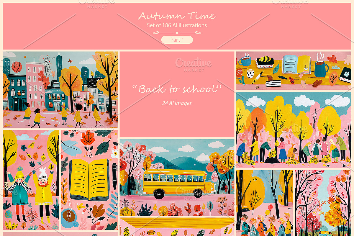 Autumn Time 1- 186 AI illustrations, a Seasonal Illustration by Pundateam (Photo 4 of 9)