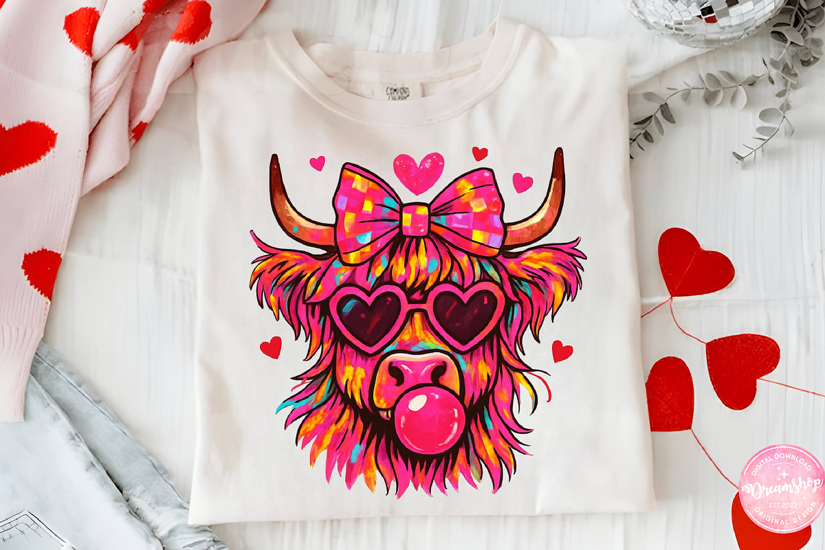Heifer Valentine Png,Highland Cow, an Illustration by CreationArt (Photo 5 of 5)