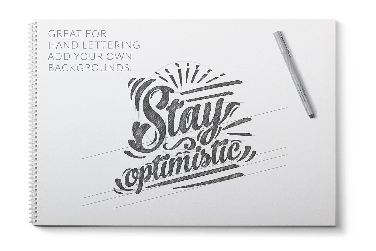 HAND SKETCHED LOGO ACTION & MOCKUP, a Pens & Pencil Mockup by Tropical Type (Photo 6 of 9)