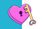 Love Key Cartoon Vector, an Object Illustration by Artstorystudio (Thumbnail 2 of 3)