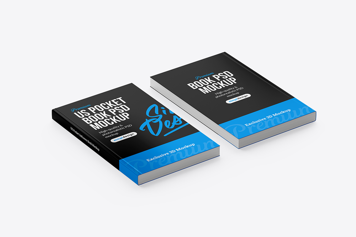 US Pocket Softcover Book Mockup, a Books & Magazine Mockup by SimplDesign (Photo 11 of 13)