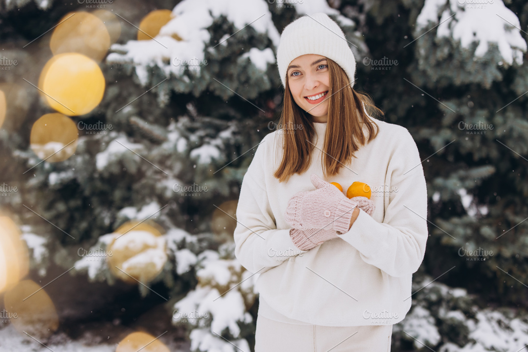 Happy beautiful girl in winter, a Holiday Photo by Cherkas Photography