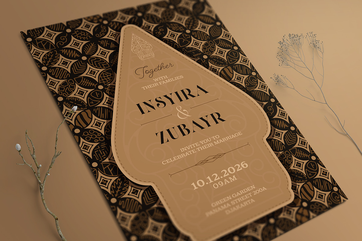 Ethnic Wedding Invitation, an Invitation Template by Aarley Kaiven (Photo 2 of 2)