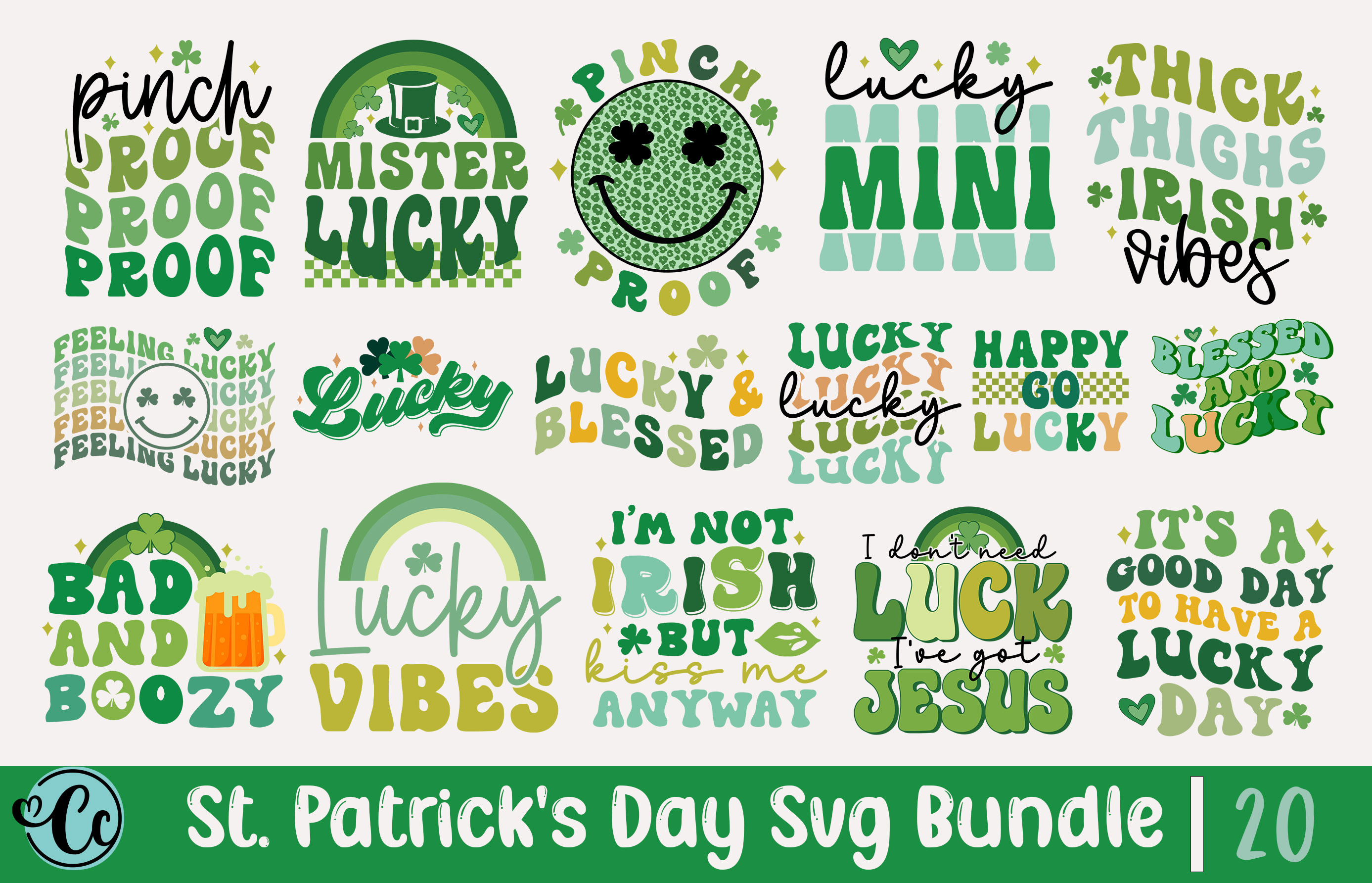 St Patrick's Retro Day Svg Bundle, a Texture Graphic by CrazyCraft