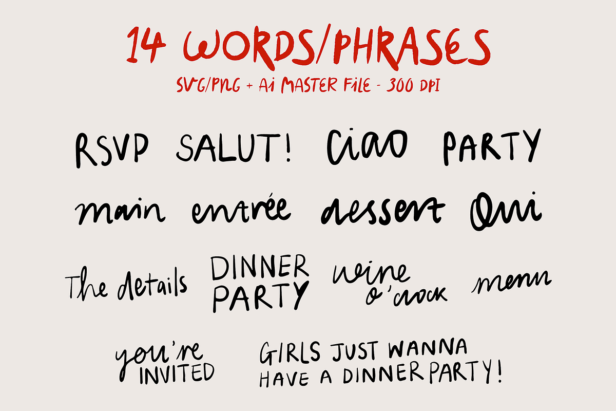 Dinner Party Illustration Pack, a Food Illustration by Em&M Studio (Photo 6 of 9)