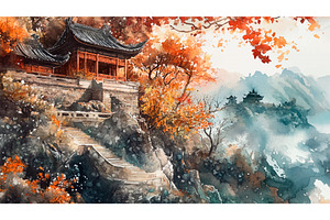 Temple Building In Traditional, an Illustration by LadadikArt