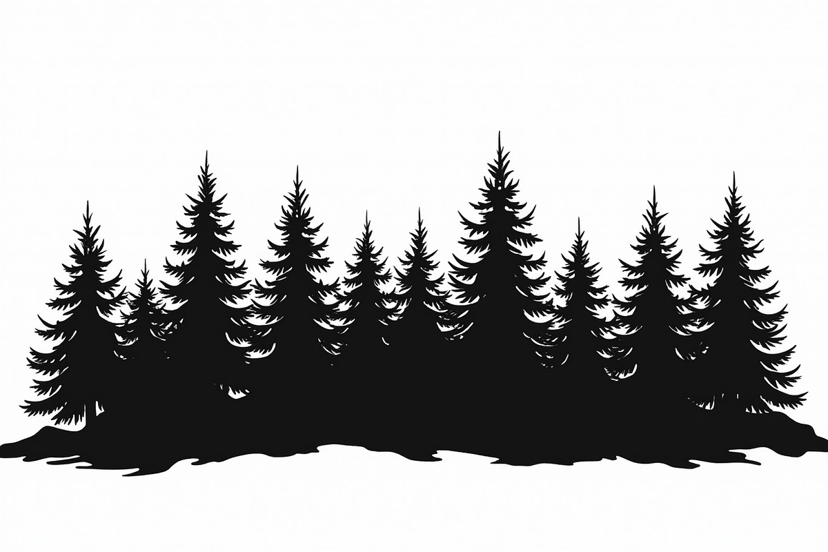 Pine Forest Silhouette Bundle, an Object Graphic by balal (Photo 7 of 16)